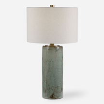 Online Designer Hallway/Entry Callais Crackled Aqua Table Lamp