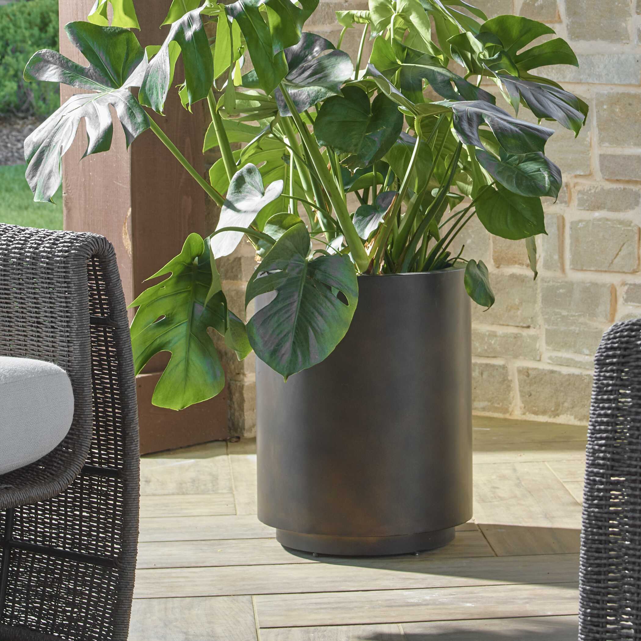 Volcan Matte Bronze Outdoor Planters Set/2, Decorative by Uttermost, 12" width x 22" height x 12" depth View 3