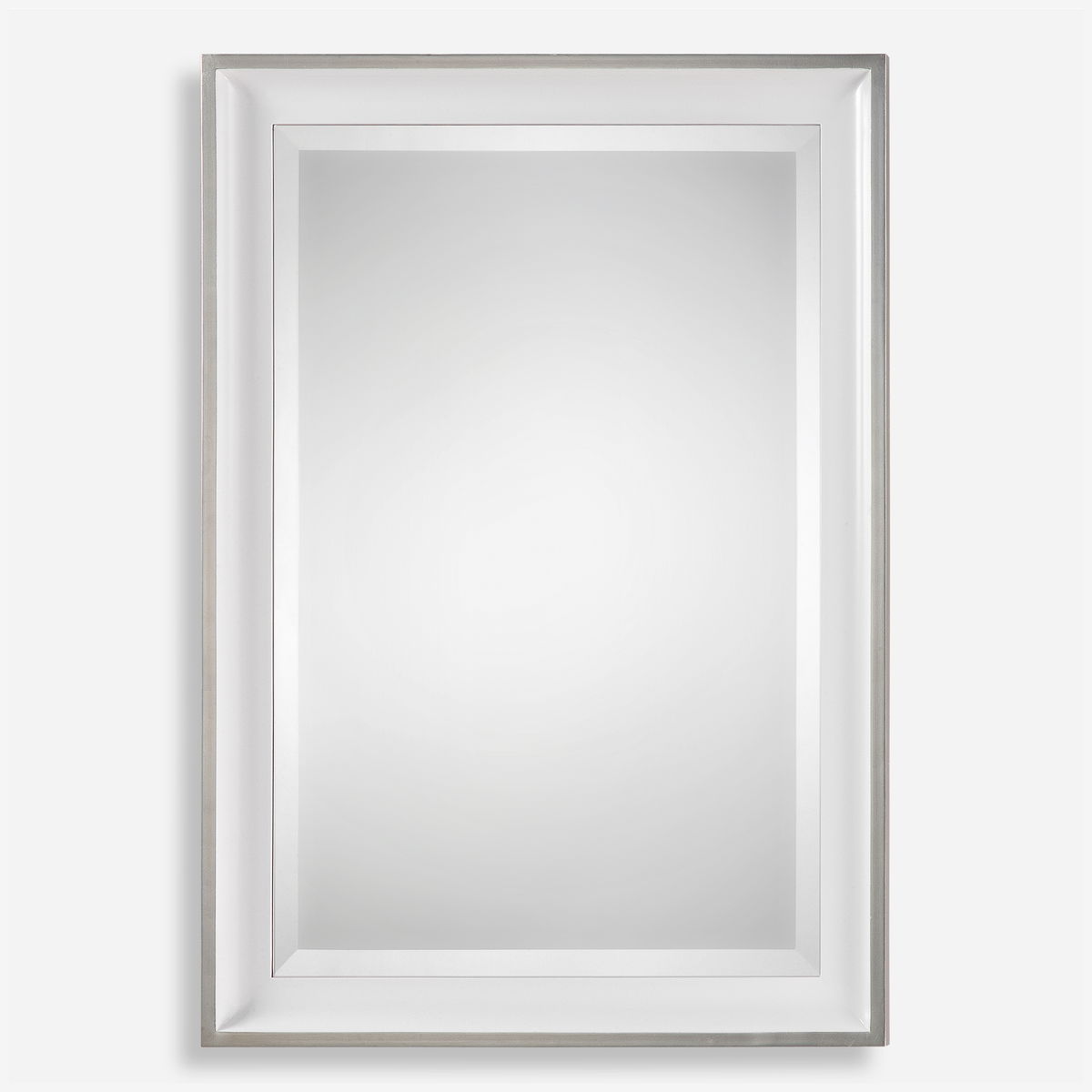 Lahvahn White Silver Mirror, by Uttermost, 24" width x 34" height x 1.62" depth View 1