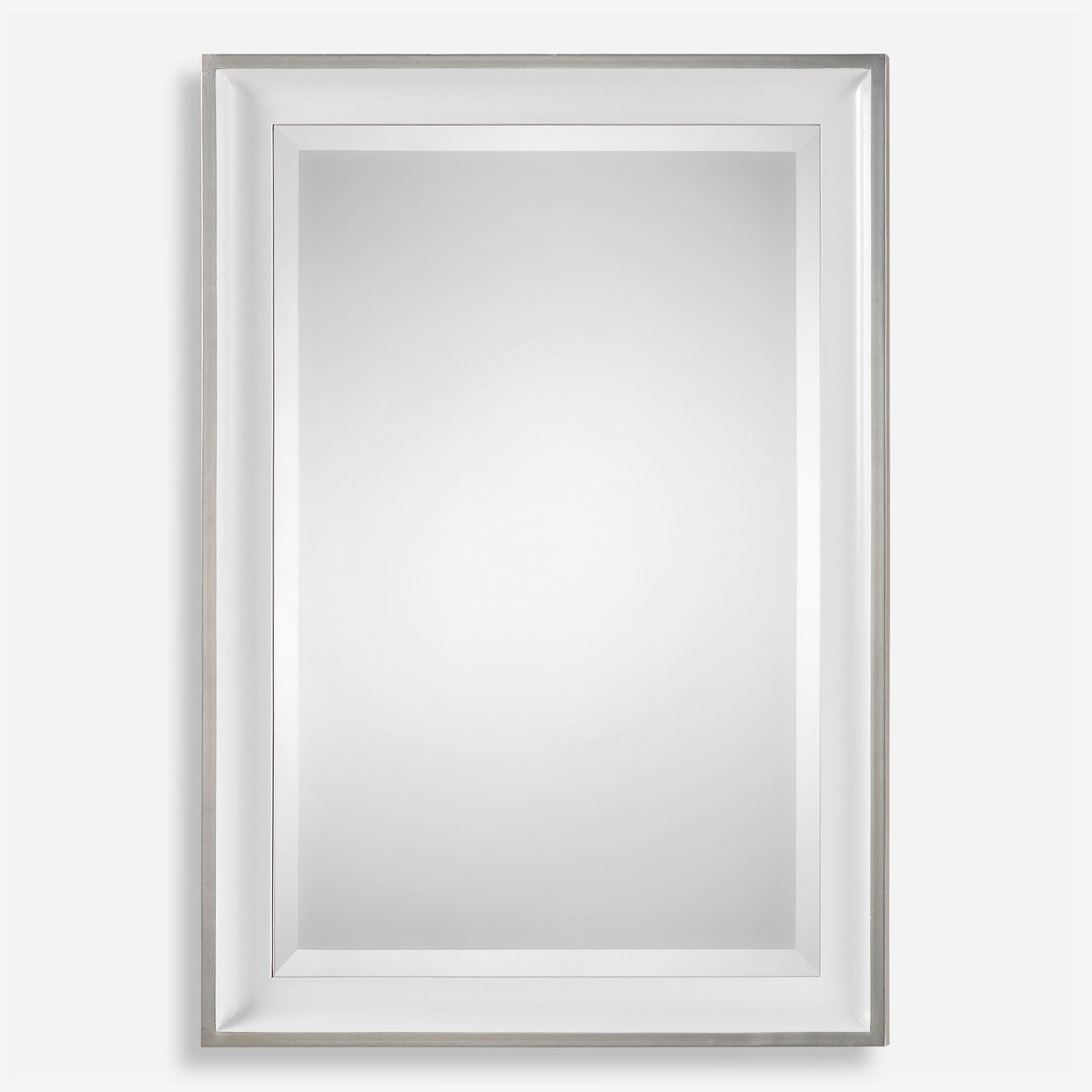 Lahvahn White Silver Mirror, by Uttermost, 24" width x 34" height x 1.62" depth View 1