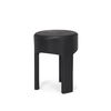 Riya Solid Black Wooden Stool, Ottoman by Mercana, 15" length x 15" width x 19" height thumbnail 1