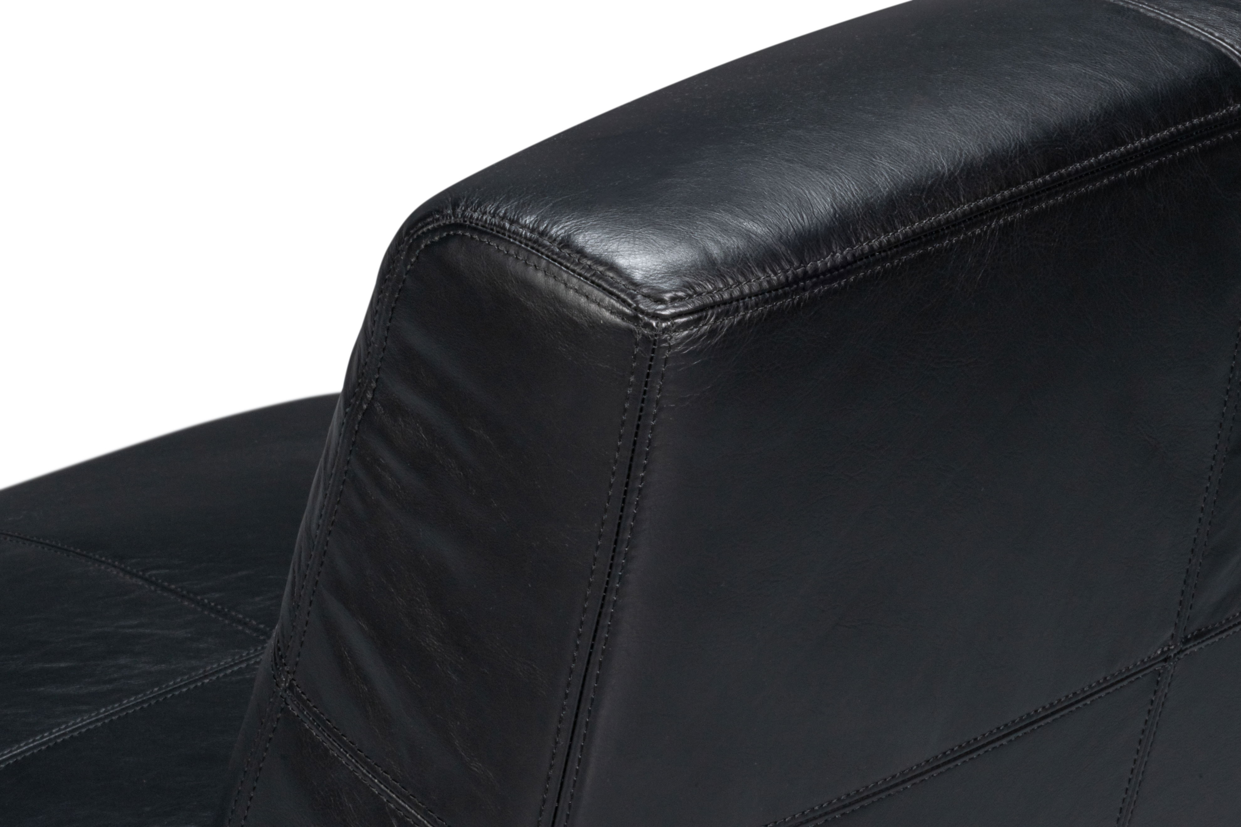 Wylam Leather Chair Onyx Black, Seating by Sarreid, 28" length x 36" width x 34" height View 3
