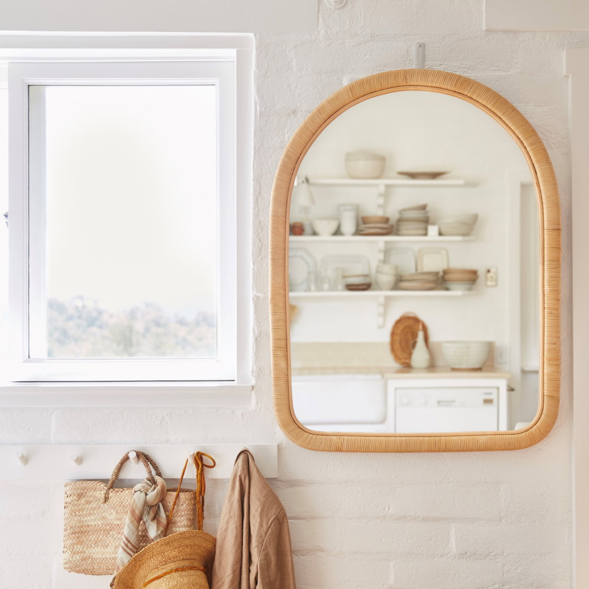 Paloma Arch Mantle Mirror, by Woven, 30" width x 40" height x 1.5" depth View 2