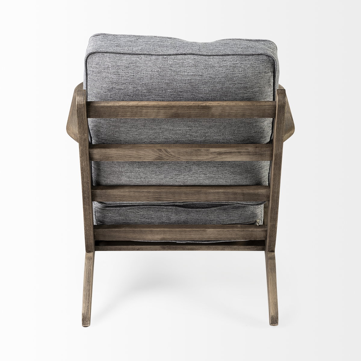 Olympus V Castlerock Grey Fabric Wrapped Brown Wooden Frame Accent Chair, by Mercana, 28" length x 31" width x 32" height View 7