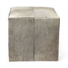 Zahavi I 20' Grey-toned hair-on-hide ottoman, by Mercana, 20" length x 20" width x 20" height thumbnail 7