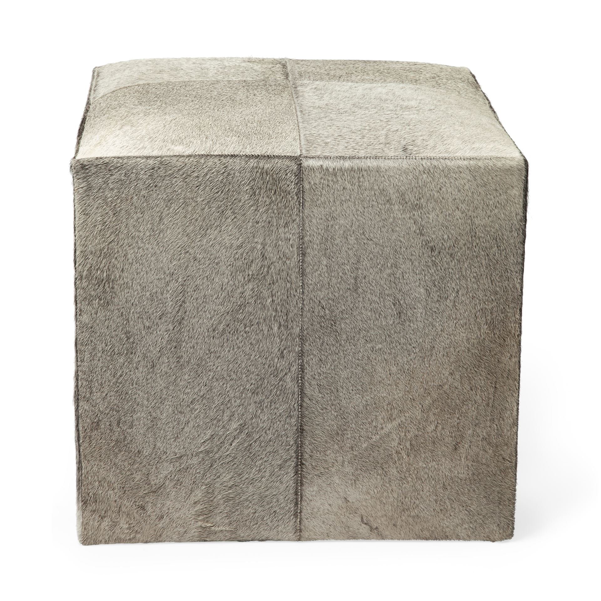 Zahavi I 20' Grey-toned hair-on-hide ottoman large image 