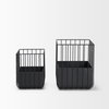 Verna Matte Black Wire Cage Metal Planters (Set of 2), Decorative Object by Mercana, 15.75" length x 15.75" width x 19.88" height thumbnail 2