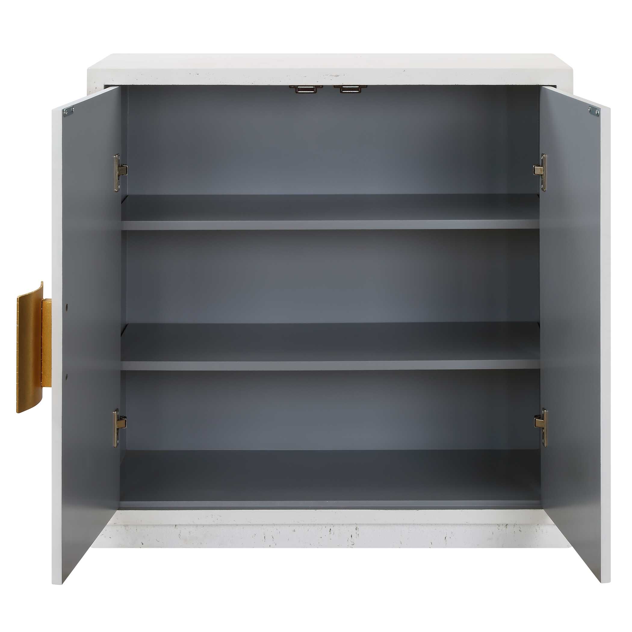 Emma 2 Door White Cabinet, Furniture by Uttermost, 32" width x 32.25" height x 14.25" depth View 7