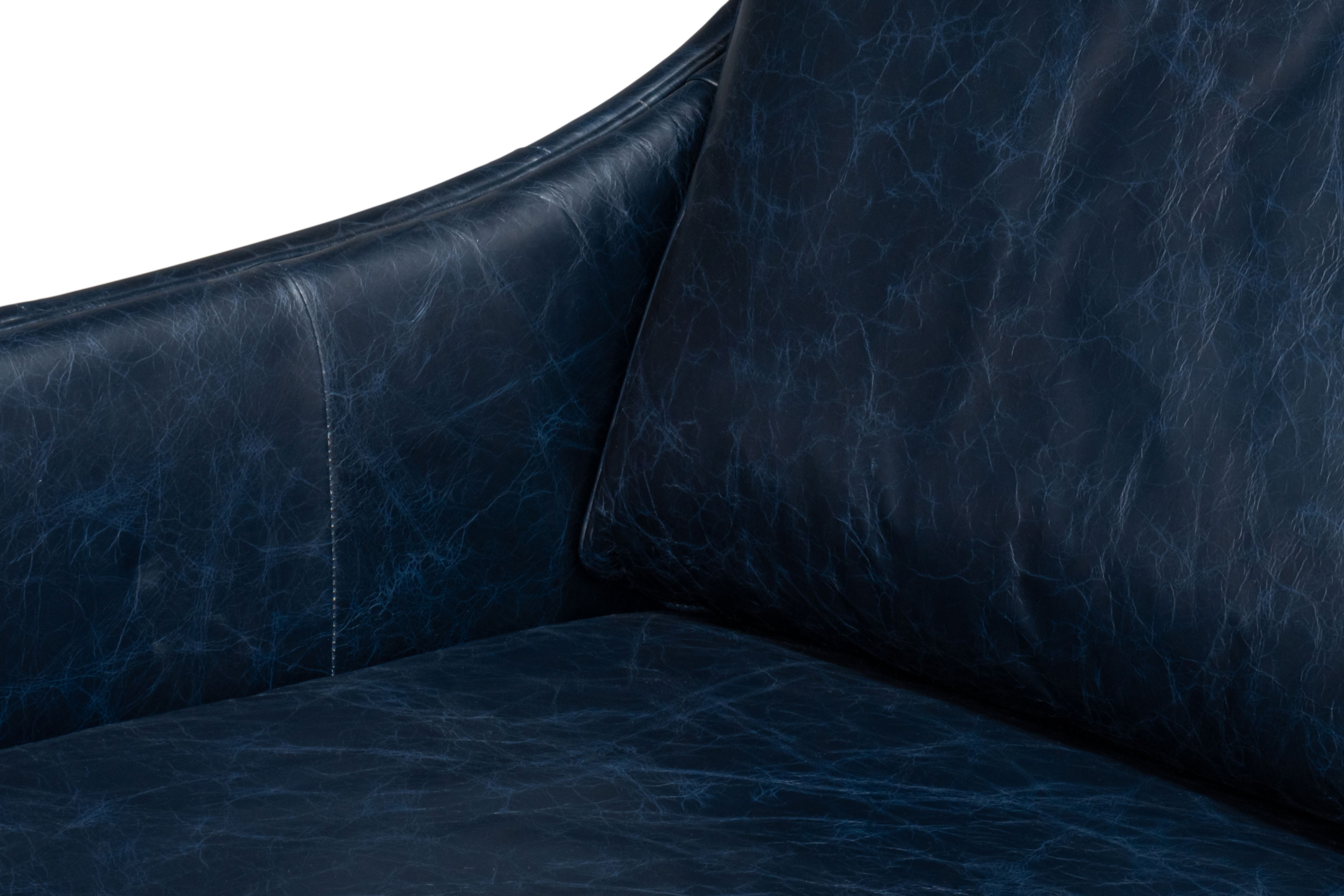 Alehandro Leather Sofa  Chateau Blue large image 