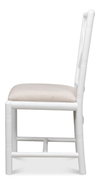 Brighton Bamboo Side Chair, White, Dining Chair by Sarreid, 17" length x 22" width x 39" height thumbnail 9