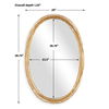 Gillian Oval Mirror, by Uttermost, 26" width x 38.75" height x 1.25" depth thumbnail 3