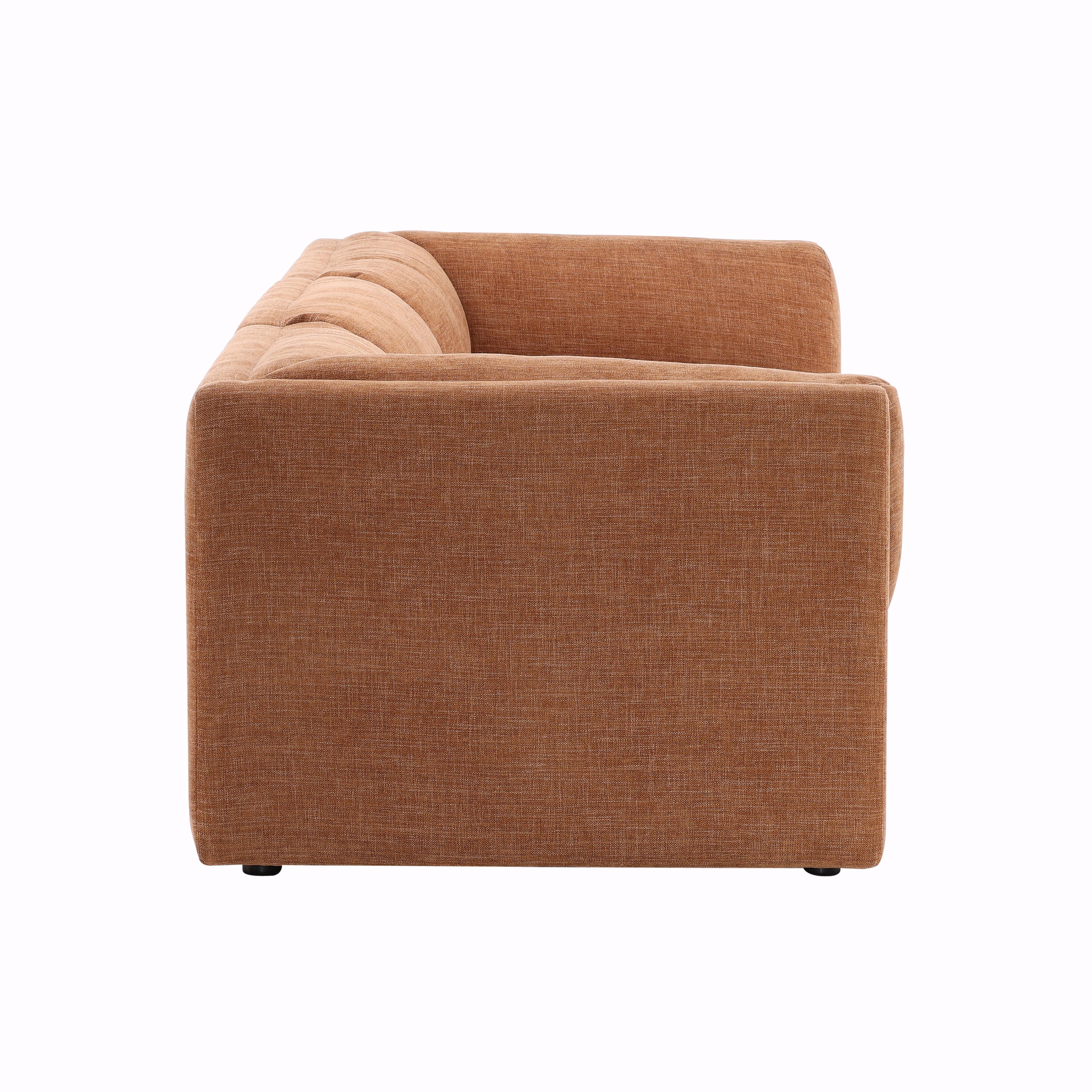 Magda Sofa Terracotta, Sofas & Sectional by Dovetail, 113.5" width x 29.43" height x 40.5" depth View 3