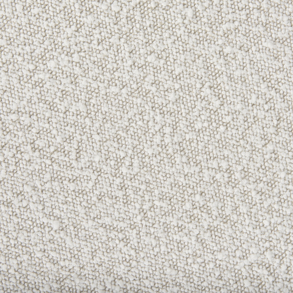 Amelia  Cream Boucle with Black Metal Upholstered Ottoman, by Mercana, 35.83" length x 35.83" width x 17.5" height View 2