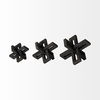 Aleph (Set of 3) Black Metal Small Medium & Large Jacks, Decorative Object by Mercana, 4" length x 4" width x 4" height thumbnail 4