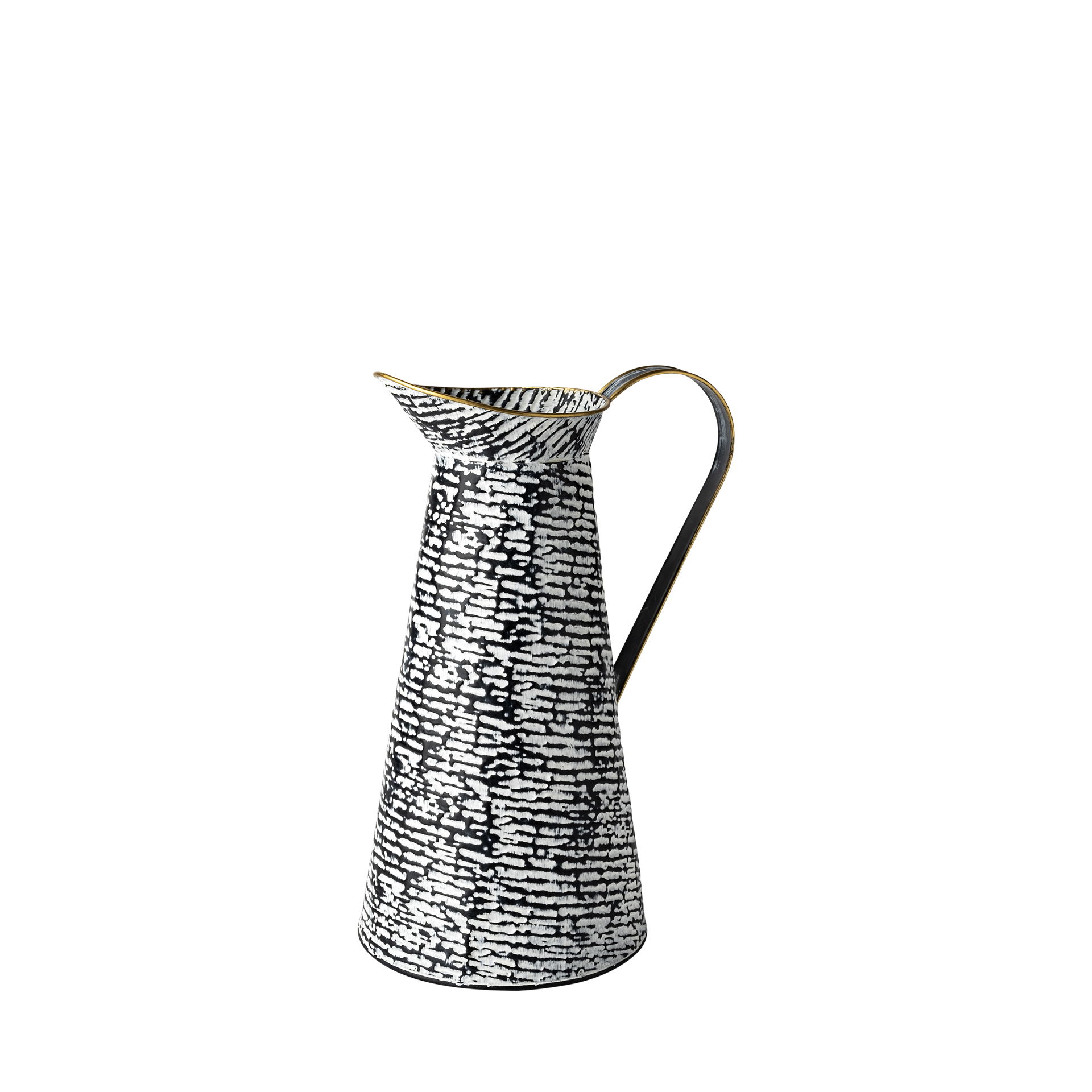 Colette Small Black/White Patterned Vase, Decorative Jar by Mercana, 8.6" length x 7.1" width x 14.4" height View 1