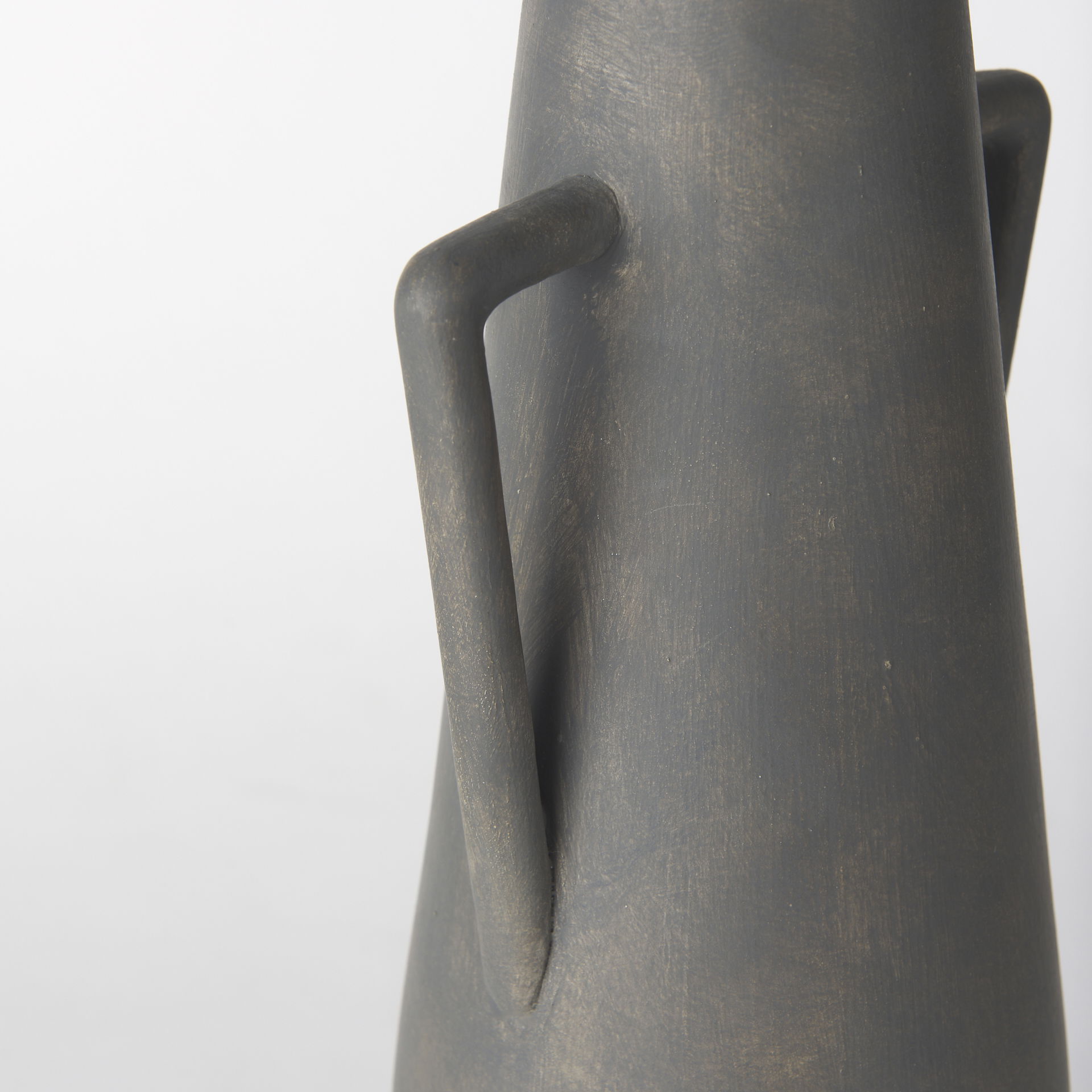 Kilian Tall Matte Brown-Gray Double Ear Vase, by Mercana, 5.91" length x 5.71" width x 16.93" height View 8