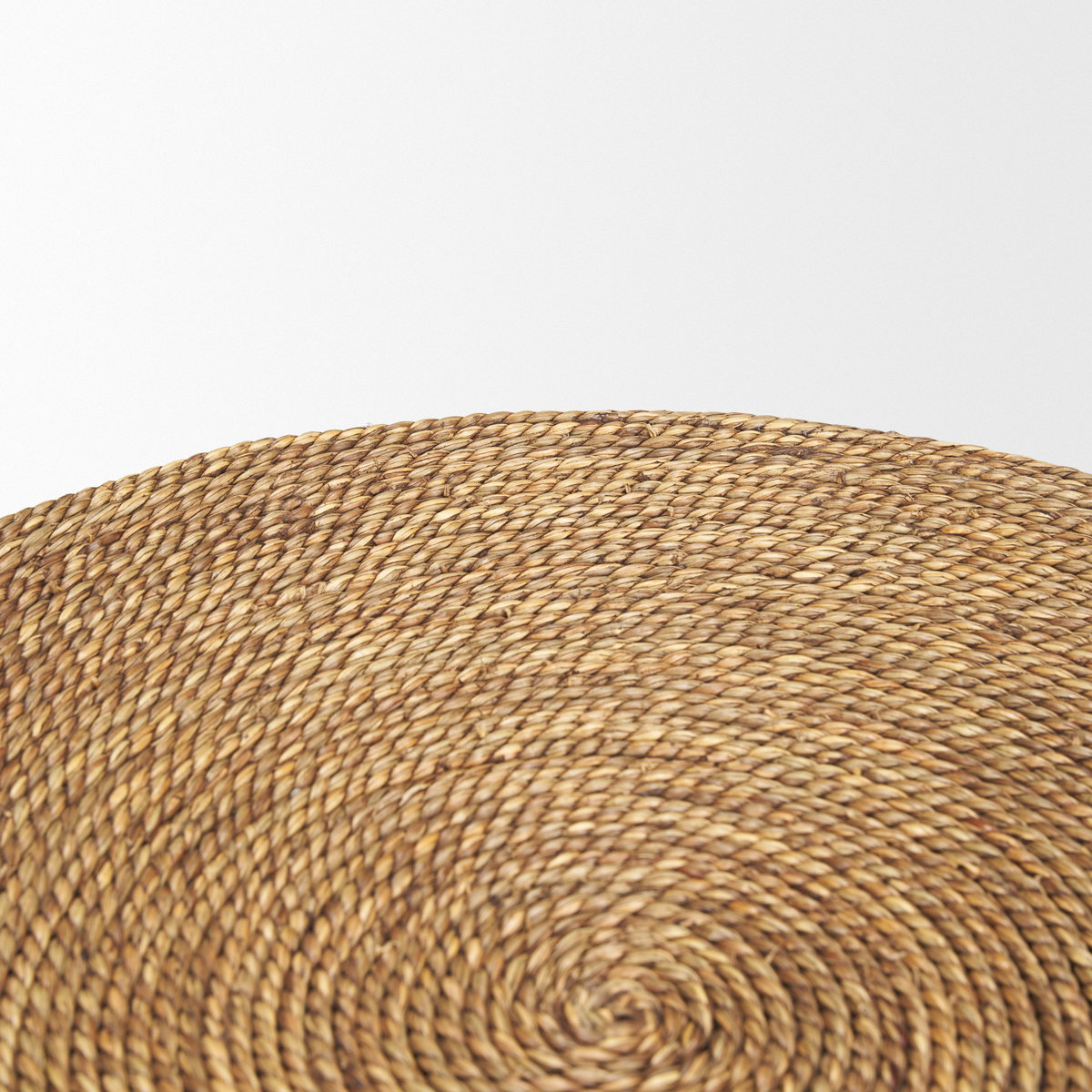Wenopa Matte Black Wood with Natural Jute Accent Tables, Side & End Table by Mercana, 33.5" length x 18.75" width x 19.75" height View 7