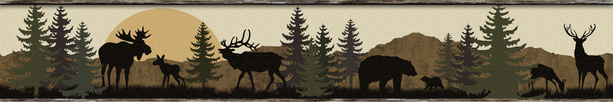 Scenic Silhouette Brown Border large image 