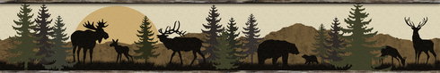 Scenic Silhouette Brown Border