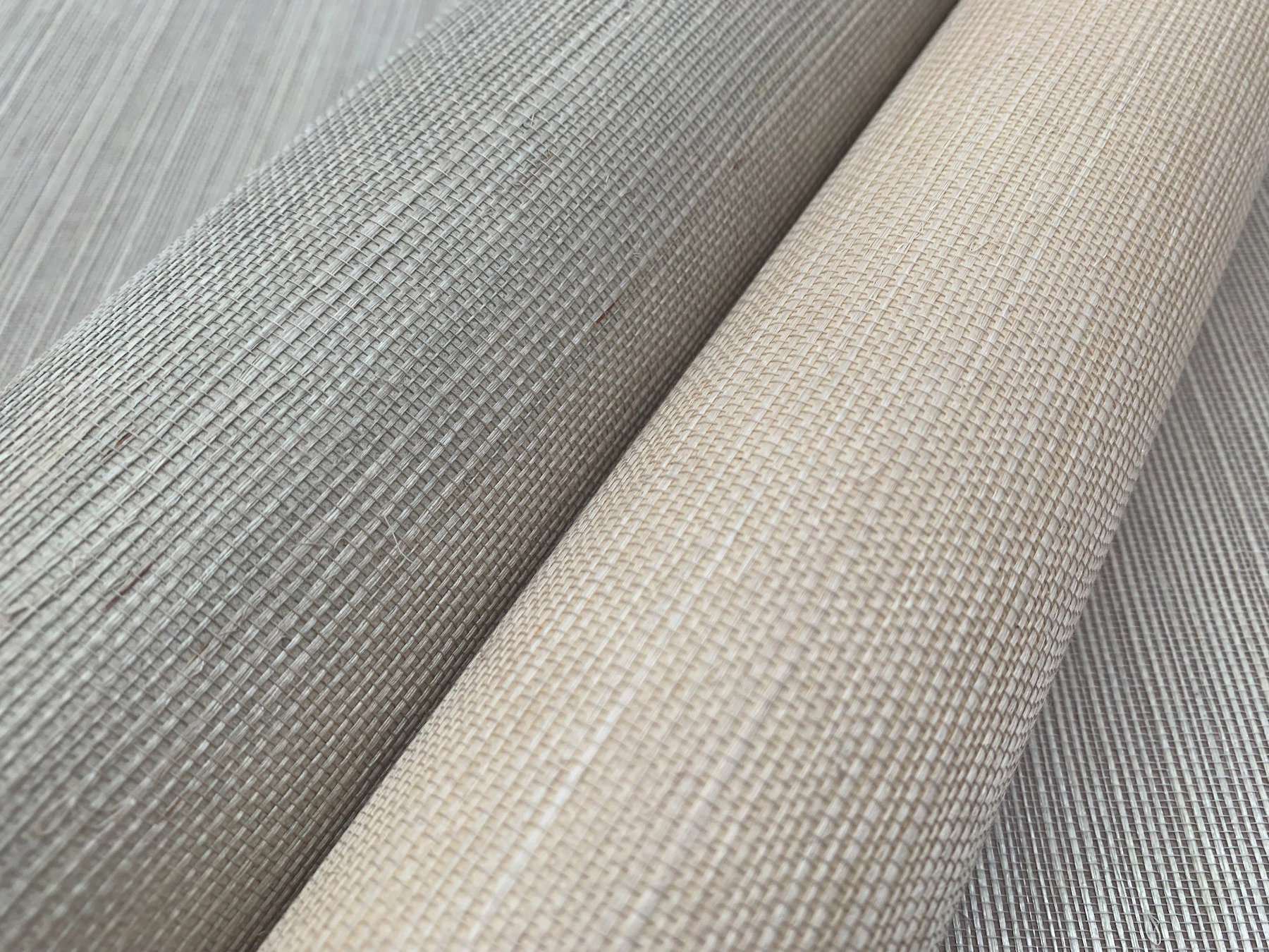 Sisal Grasscloth Grey & Taupe Wallpaper, by York Wall, 24' length x 3' width x 0.02" depth View 8