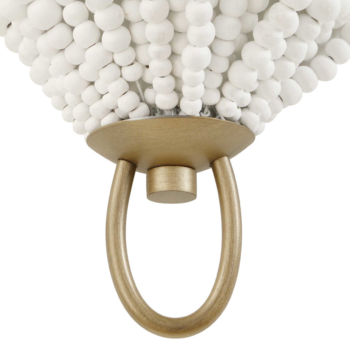 Biddeford 1 Light White Beaded Sconce, Ceiling Light by Uttermost, 10" width x 14" height x 6" depth View 6