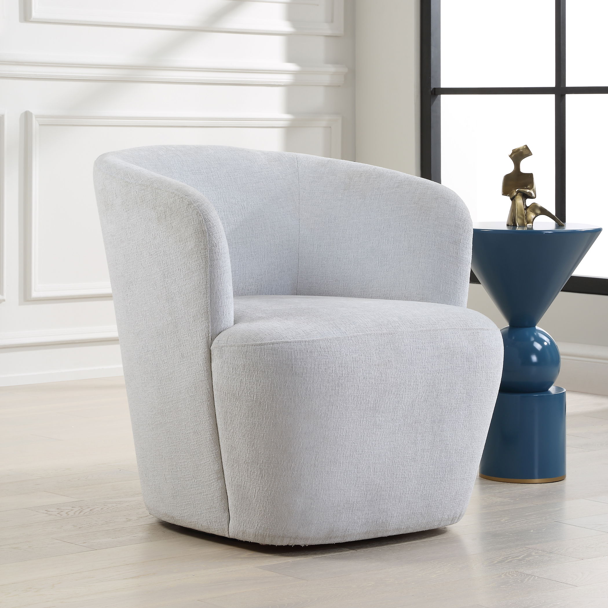 Mist Barrel Swivel Chair large image 