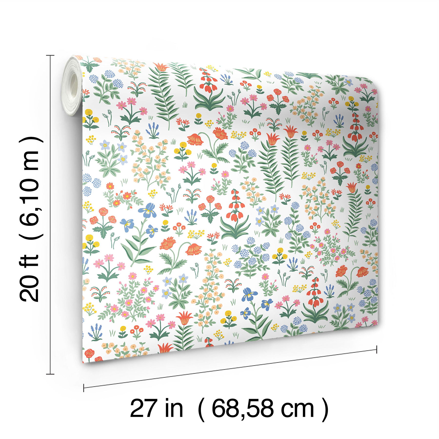 Menagerie Garden Rose Multicolor Peel & Stick Wallpaper large image 