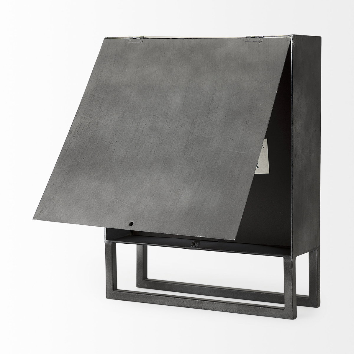 Felix Gray Metal Square Table Clock, by Mercana, 14.4" length x 5.1" width x 18.1" height View 6