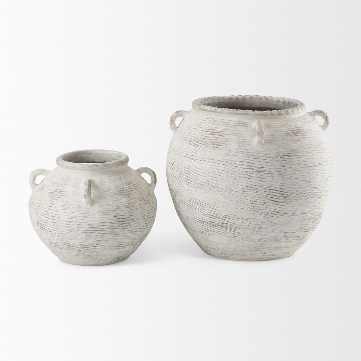 Misha  Cream Ceramic Floor Vase, by Mercana, 25.2" length x 25.2" width x 22.44" height View 10
