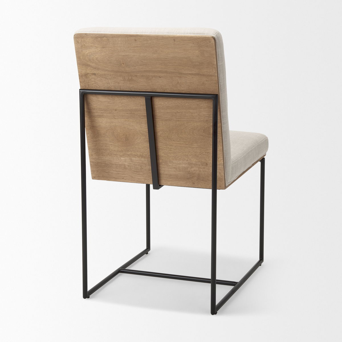Stamford High-Back Dining Side Chair | Beige Linen with Black Metal, Dining Chair by Mercana, 19" length x 25" width x 35.25" height View 7
