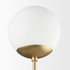 Edie Brushed Gold Metal with Frosted Glass Globes 2-Light Wall Sconce, by Mercana, 22" length x 7.5" width x 6" height thumbnail 6