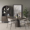 Swanson 60' Dark Brown Wood Round Pedestal Dining Table, by Mercana, 60" length x 60" width x 30" height thumbnail 2