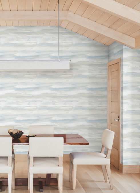 On The Horizon Blue & Yellow Wallpaper