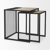 Miles Black Metal with Light Wood Nesting End/Side Table, Side & End Table by Mercana, 22" length x 22" width x 24" height thumbnail 7