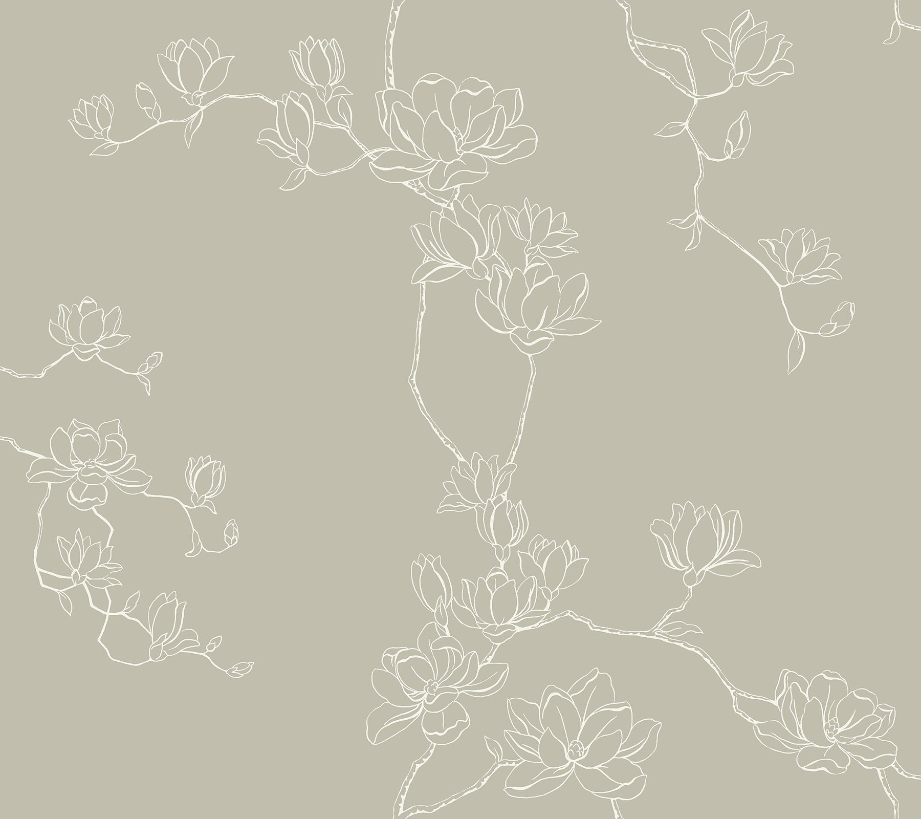 Magnolia Taupe Branches Wallpaper large image 