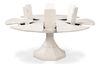 Giselle Jupe Table,Med, Working White, Dining Table by Sarreid, 55" length x 55" width x 30" height thumbnail 8