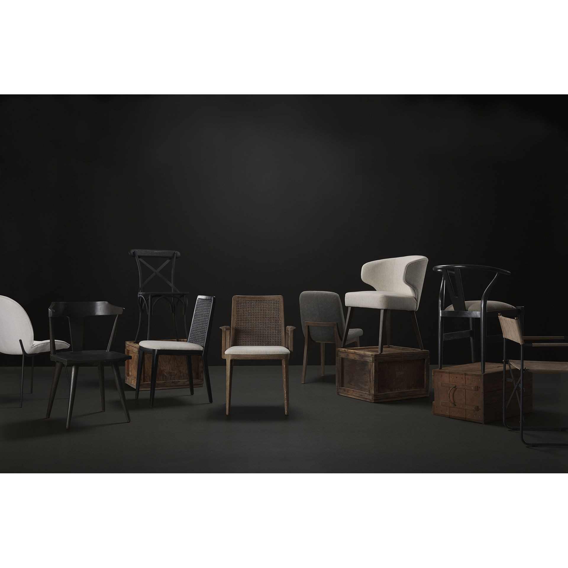 Inala White Fabric Seat Black Metal Frame Dining Chair large image 