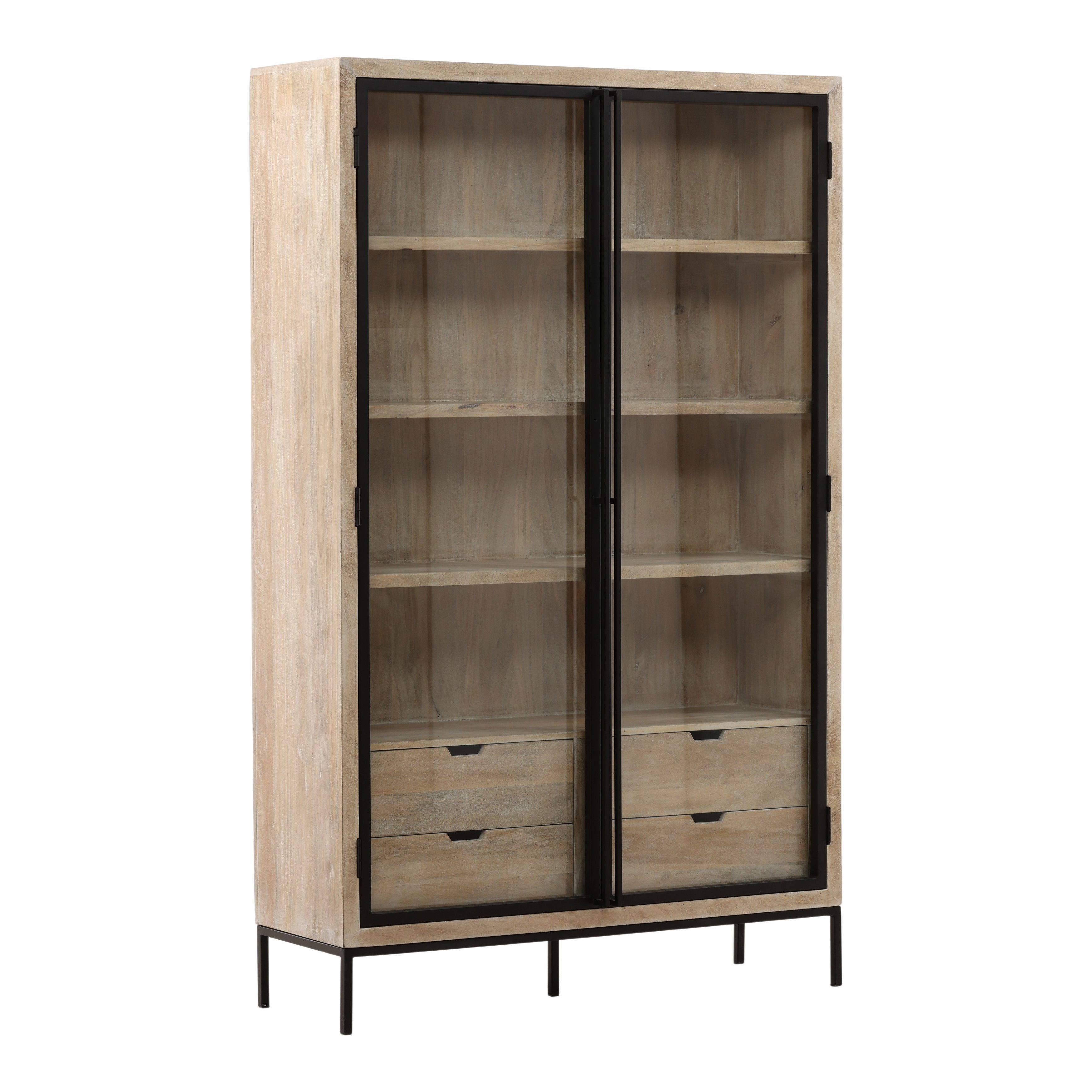 Fairbanks Cabinet Natural, Cabinets & Sideboard by Dovetail, 48" width x 78" height x 16" depth View 1