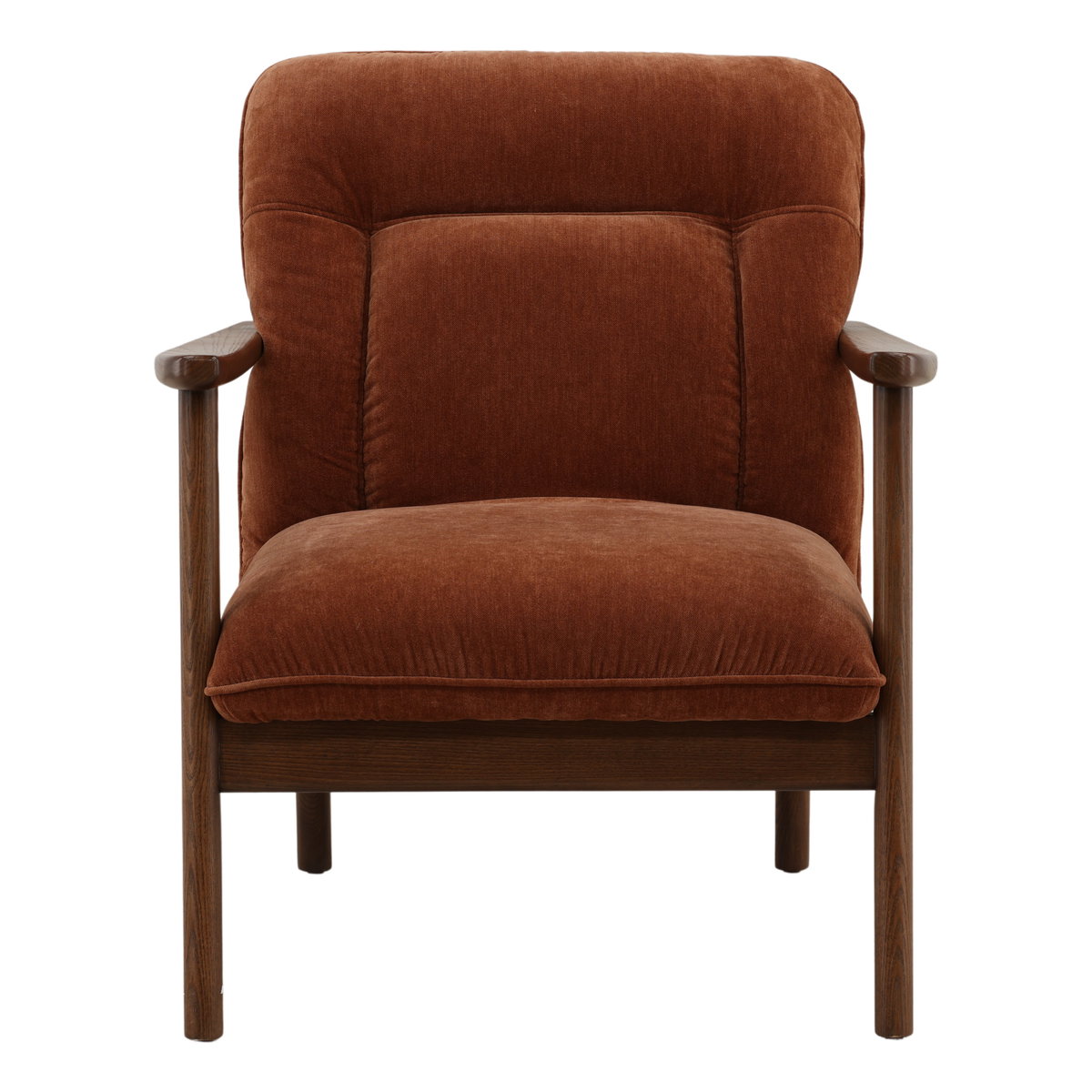 Talesa Occasional Chair Rust, Accent Chair by Dovetail, 28.25" width x 32.25" height x 33.25" depth View 2