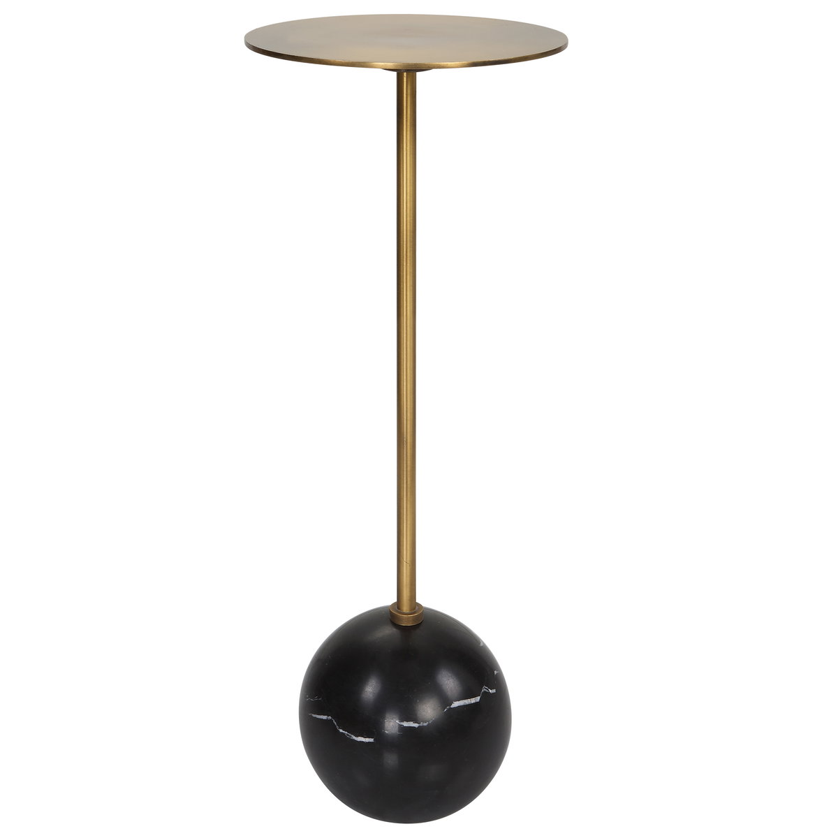Gimlet Brass Drink Table, Side & End Table by Uttermost, 8.5" width x 22" height x 8.5" depth View 5