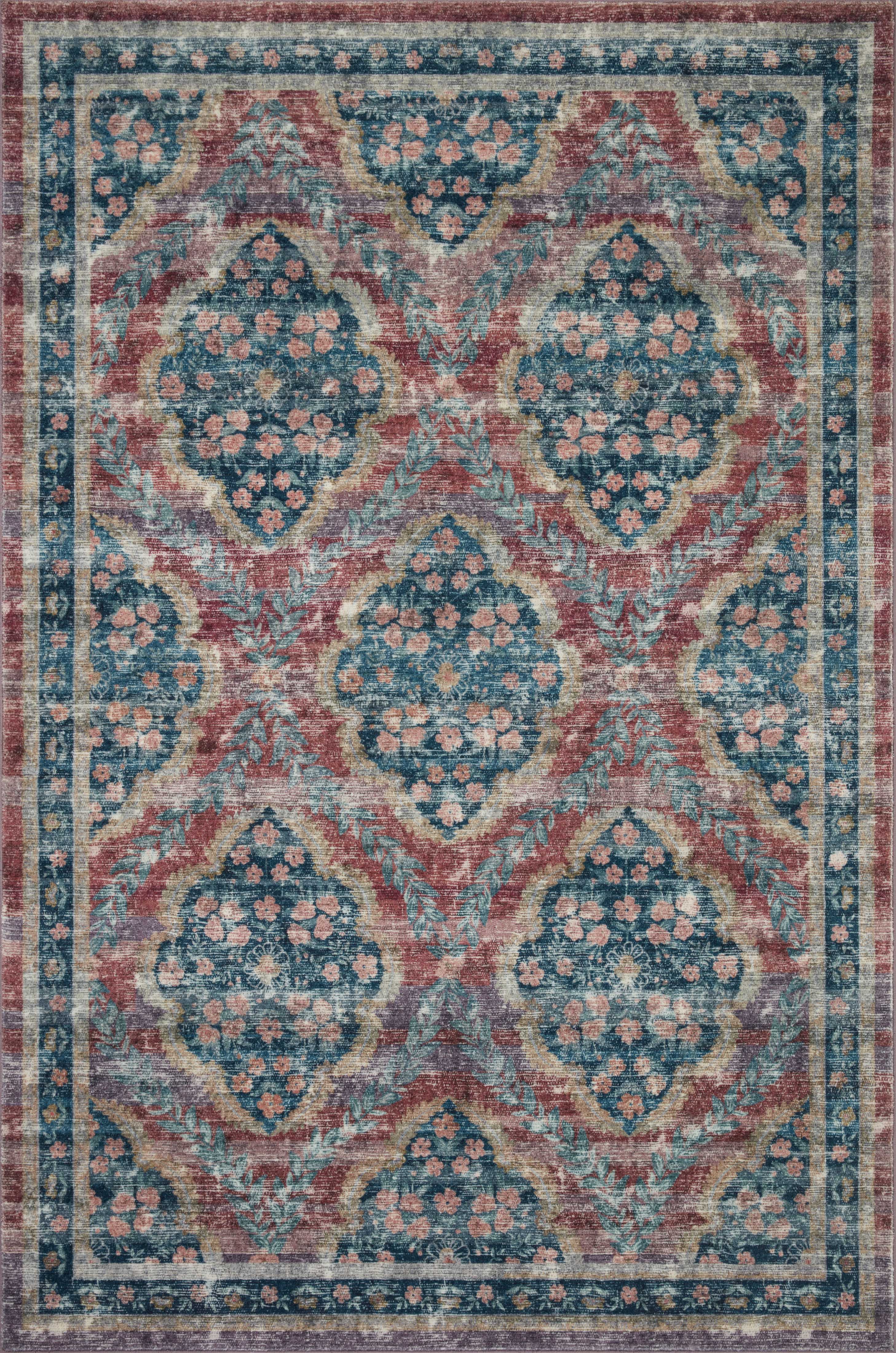 Rifle Paper Co. x Loloi Courtyard Rug, 5' length x 7'6" width View 1
