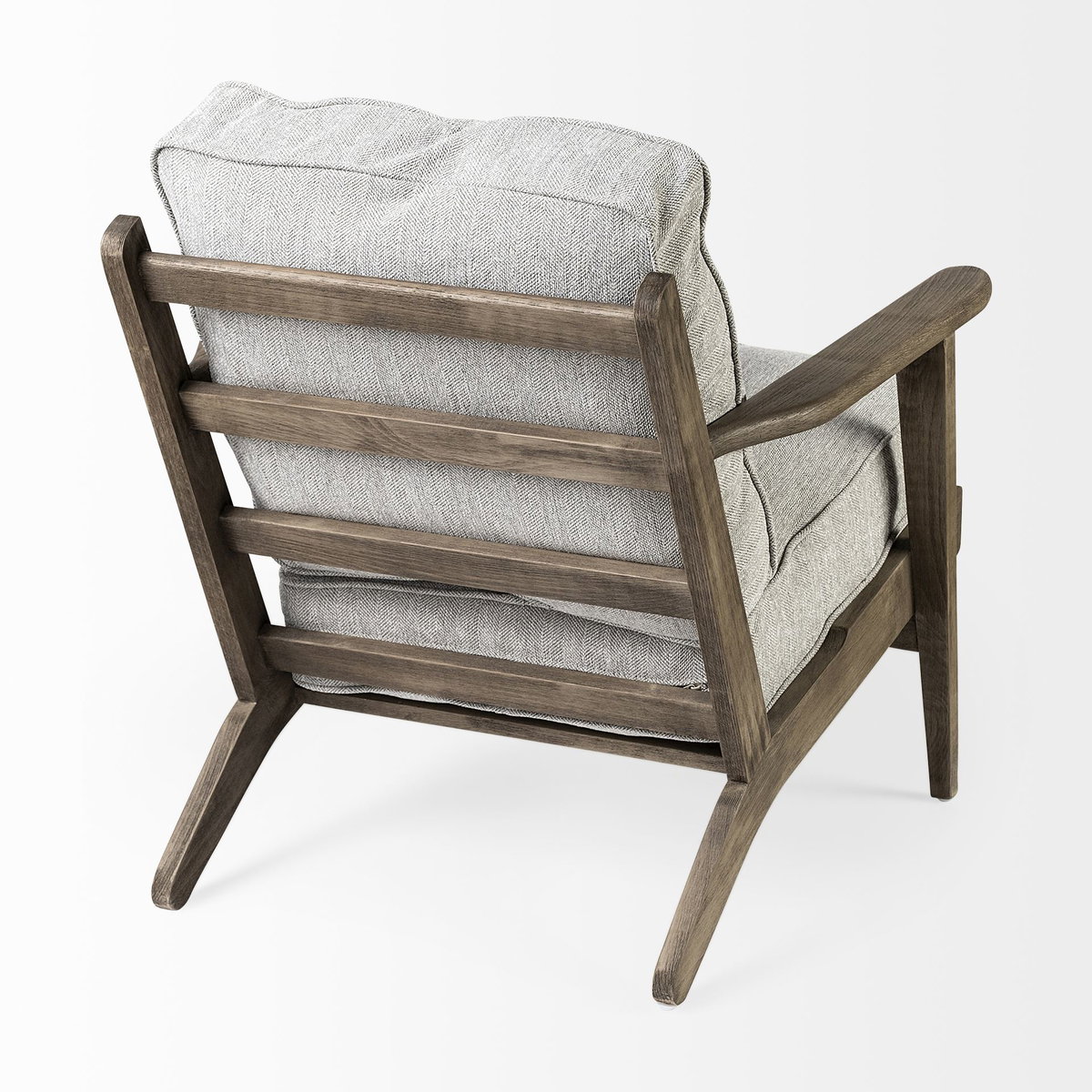 Olympus VI Frost Grey Fabric Wrapped Wooden Frame Accent Chair, by Mercana, 28" length x 31" width x 32" height View 6