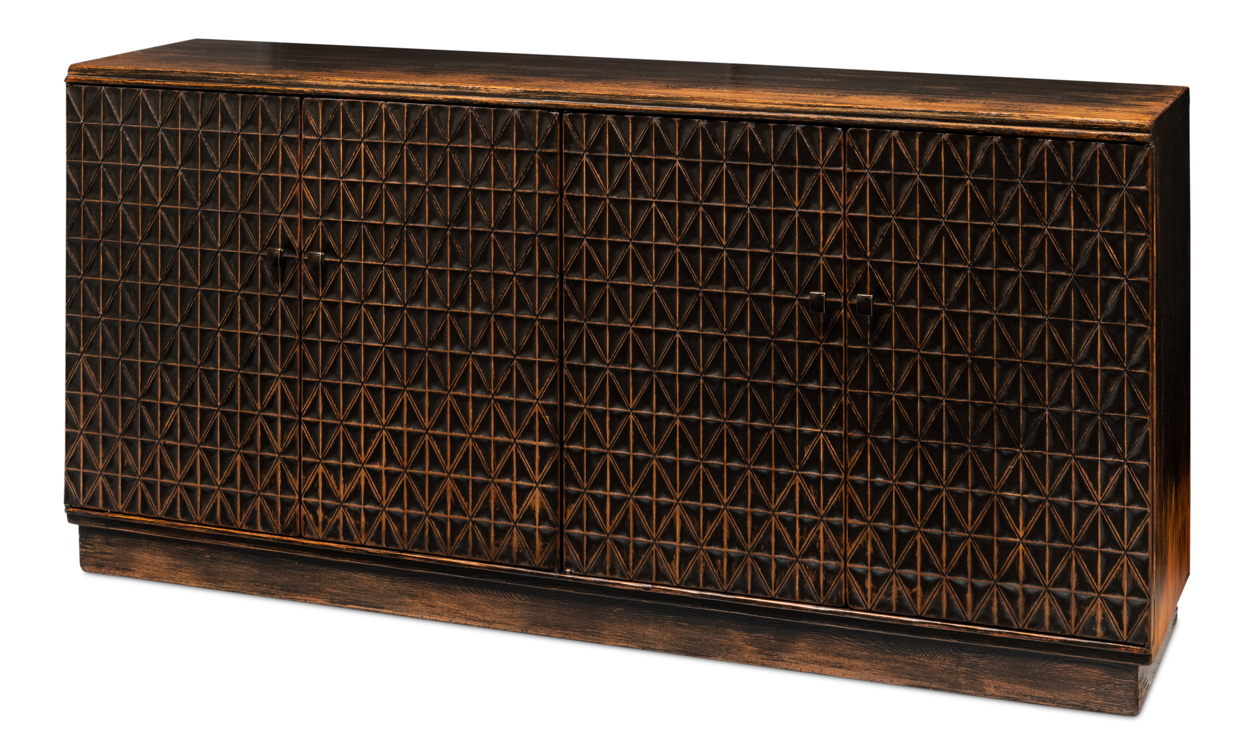 Scrubboard Front Sideboard, Ebony, Cabinets & Sideboard by Sarreid, 71" length x 17" width x 34" height View 1