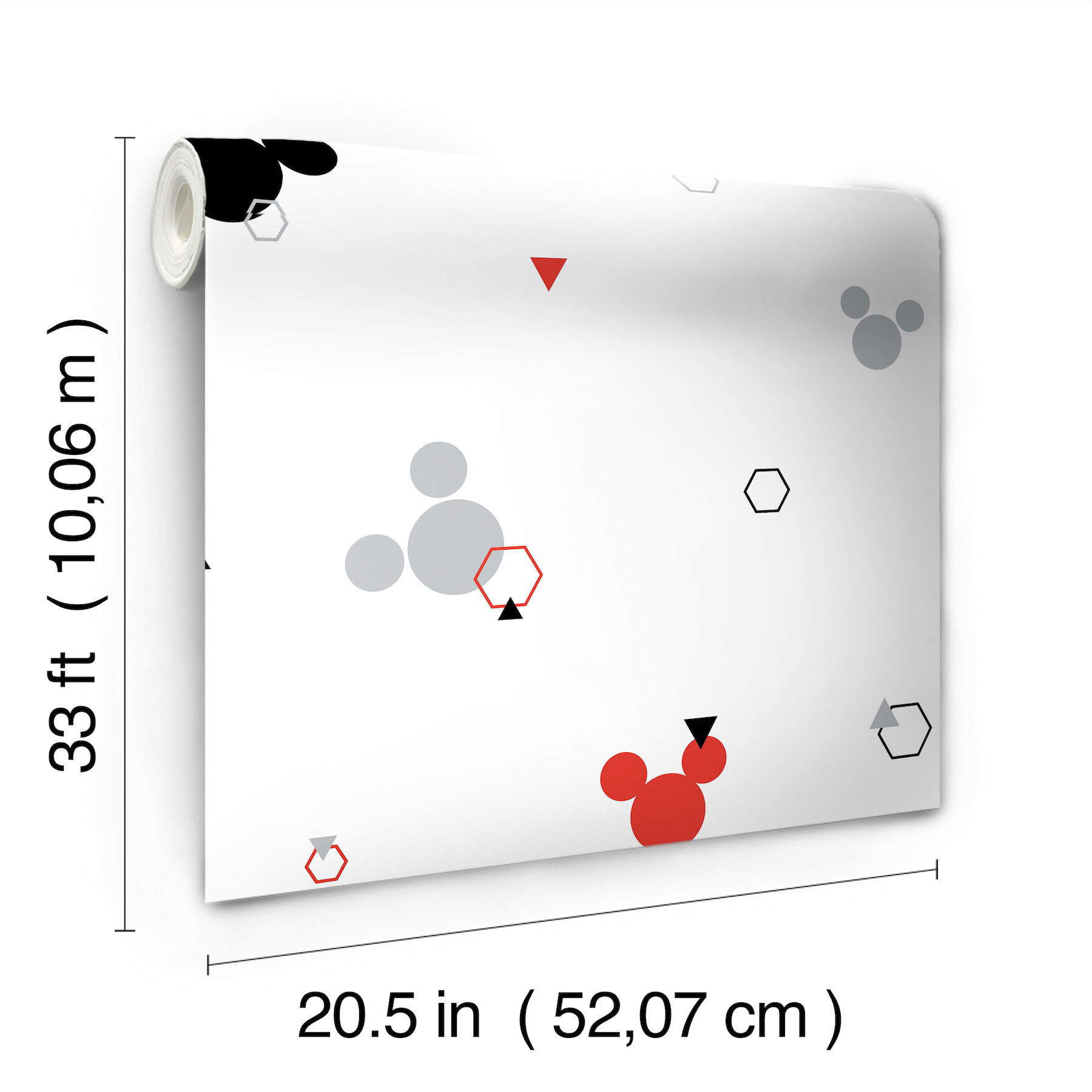 Disney Minnie Mouse Dots Red & Black Wallpaper large image 