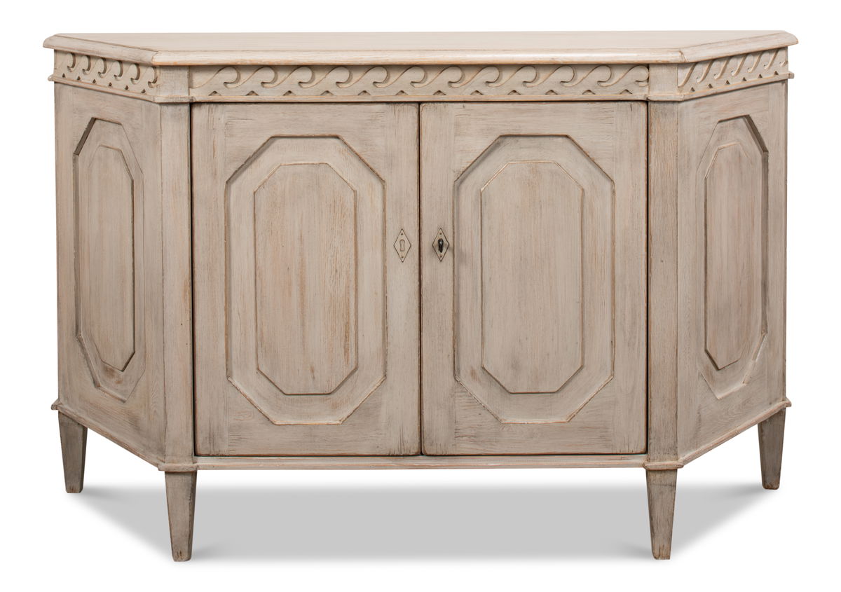 Wrenn Credenza  Stone Grey, by Sarreid, 1'4" length x 4'10" width x 3' height View 2