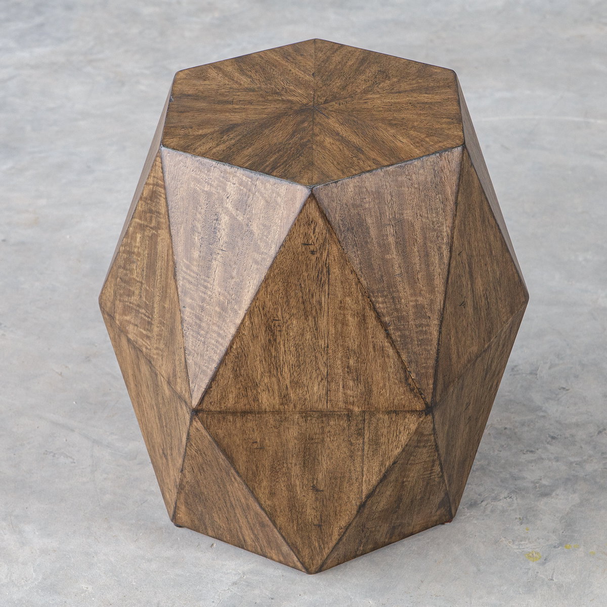 Volker Honey Geometric Accent Table, Side & End Table by Uttermost, 18" width x 18" height x 15.6" depth View 5