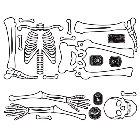 Skeleton Glow In The Dark Giant Wall Decals