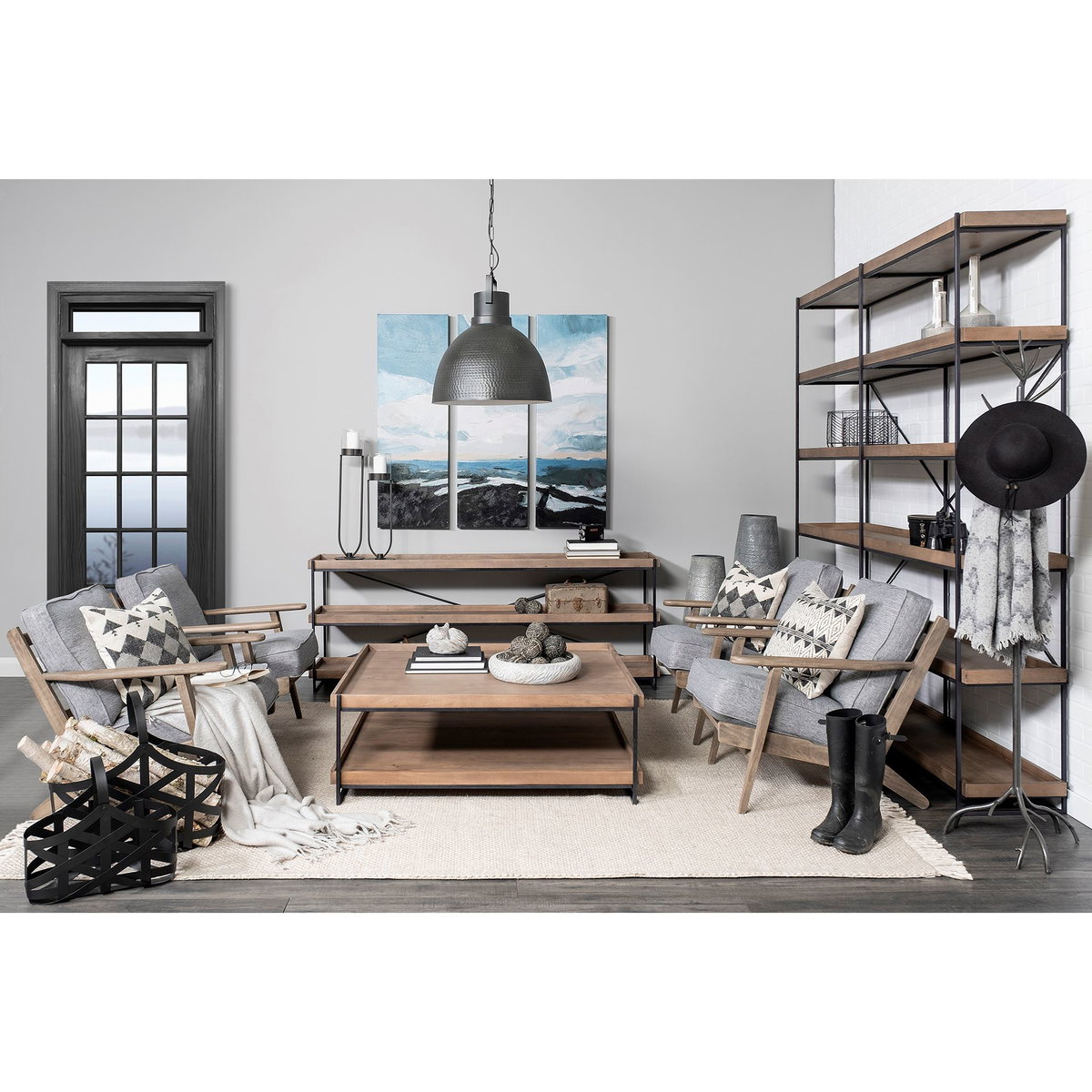 Salah I Small Black Iron Table Candle Holder, Candles & Candle Holder by Mercana, 7.8" length x 7.8" width x 25.35" height View 3