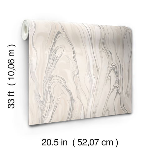 Liquid Marble Pink Wallpaper