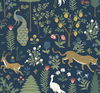 Menagerie Blue & Brown Wallpaper, by York Wall, 27' length x 2'3" width x 0.02" depth thumbnail 1